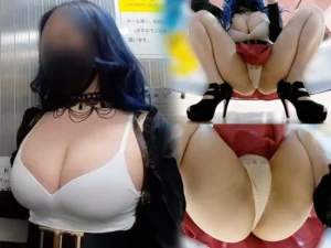 【Kカップ爆乳】ミニスカお姉さんの揺れるダイナマイトバスト！至近距離の極上パイパン映像に興奮必至